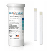 Hydrogen Peroxide H2O2 Test Strips, Low Level, 0-25 ppm [Vial of 100 Strips]