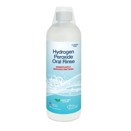 Hydrogen Peroxide Oral Rinse by DenMat; Fresh Mint Flavor. One Bottle of 16 Fluid Ounces (473 mL). Alcohol Free, for Oral Health, Minor Mouth Irritations, and Minor Gum Irritation.
