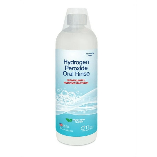 Hydrogen Peroxide Oral Rinse by DenMat; Fresh Mint Flavor. One Bottle