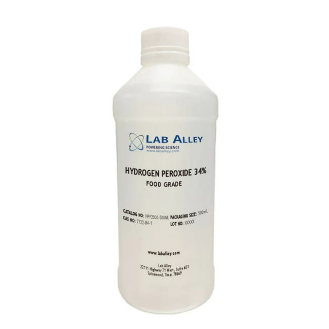 Hydrogen Peroxide Thirty Five Percent Food Grade (Diluted to 34), From