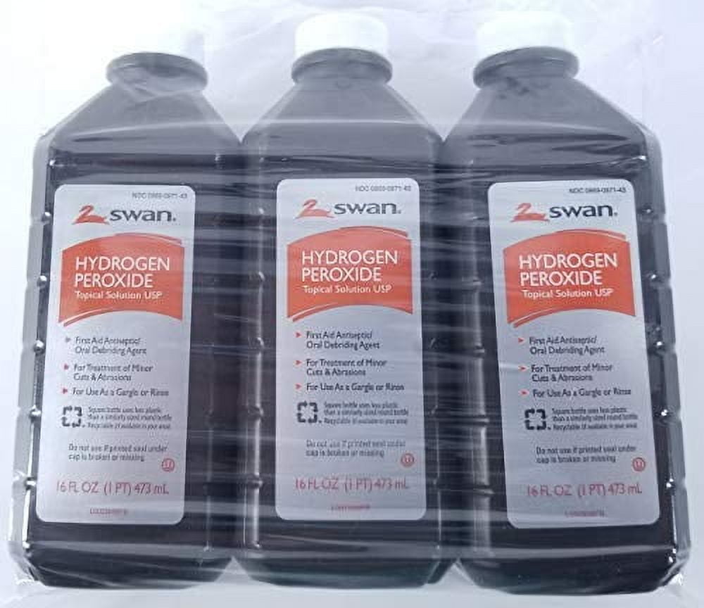 Hydrogen Peroxide Topical Solution USP 3%, 16 Ounce Bottles [3 Pack]