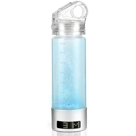 Hydrogen Water Bottle 2000ppb+ Hydrogen Water Bottle Generator, SPE PEM Technology, LED Display, USB Charger (2000mAH Battery), Water Ionizer Hydrogen Water Machine