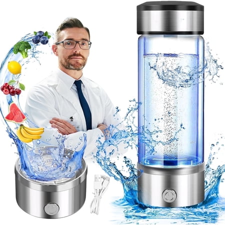 Qoosea Hydrogen Water Bottle Generator, 3 Mins Portable SPE/PEM Technology, Hydrogen Water Ionizer Machine, Suitable for Travel Exercise Home Gifts for Men