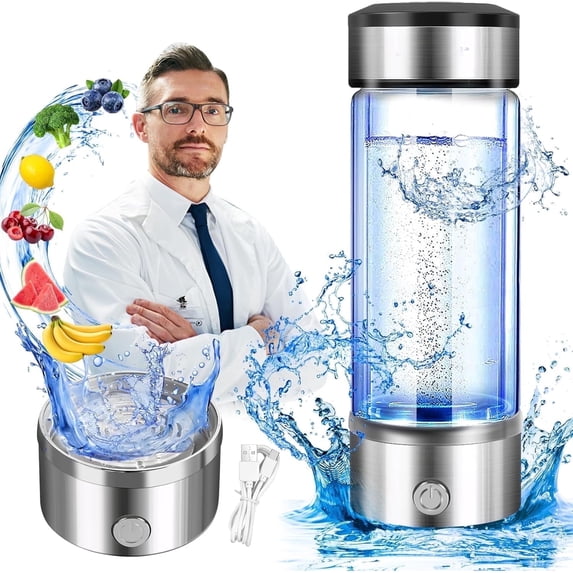 Qoosea Hydrogen Water Bottle Generator, 3 Mins Portable SPE/PEM Technology, Hydrogen Water Ionizer Machine, Suitable for Travel Exercise Home Gifts for Men