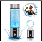 Hydrogen Water Bottle Generator, up to 6000 PPB Glass Portable Hydrogen Water Machine with SPE/PEM Technology, 6H Retention BPA Free