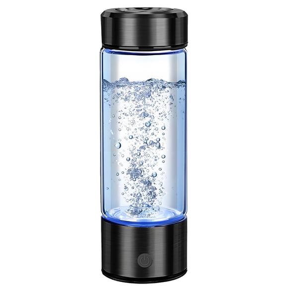 Hydrogen Water Bottle Generator - Portable Hydrogen Water Ionizer Machine SPE PEM Tech, Rechargeable Hydrogen Rich Water Glass Bottle for Home Gym Office and Travel Hydrogen Bottle