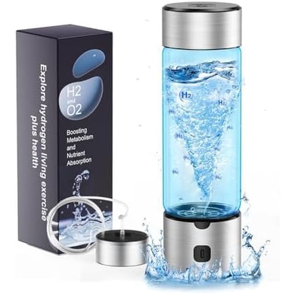 Hydrogen Water Bottle Generator Portable Hydrogen Water Maker with SPE/PEM Technology, 460ml Rechargeable Ionizer Machine for , Office, Travel, 3000PPB in 3 Mins
