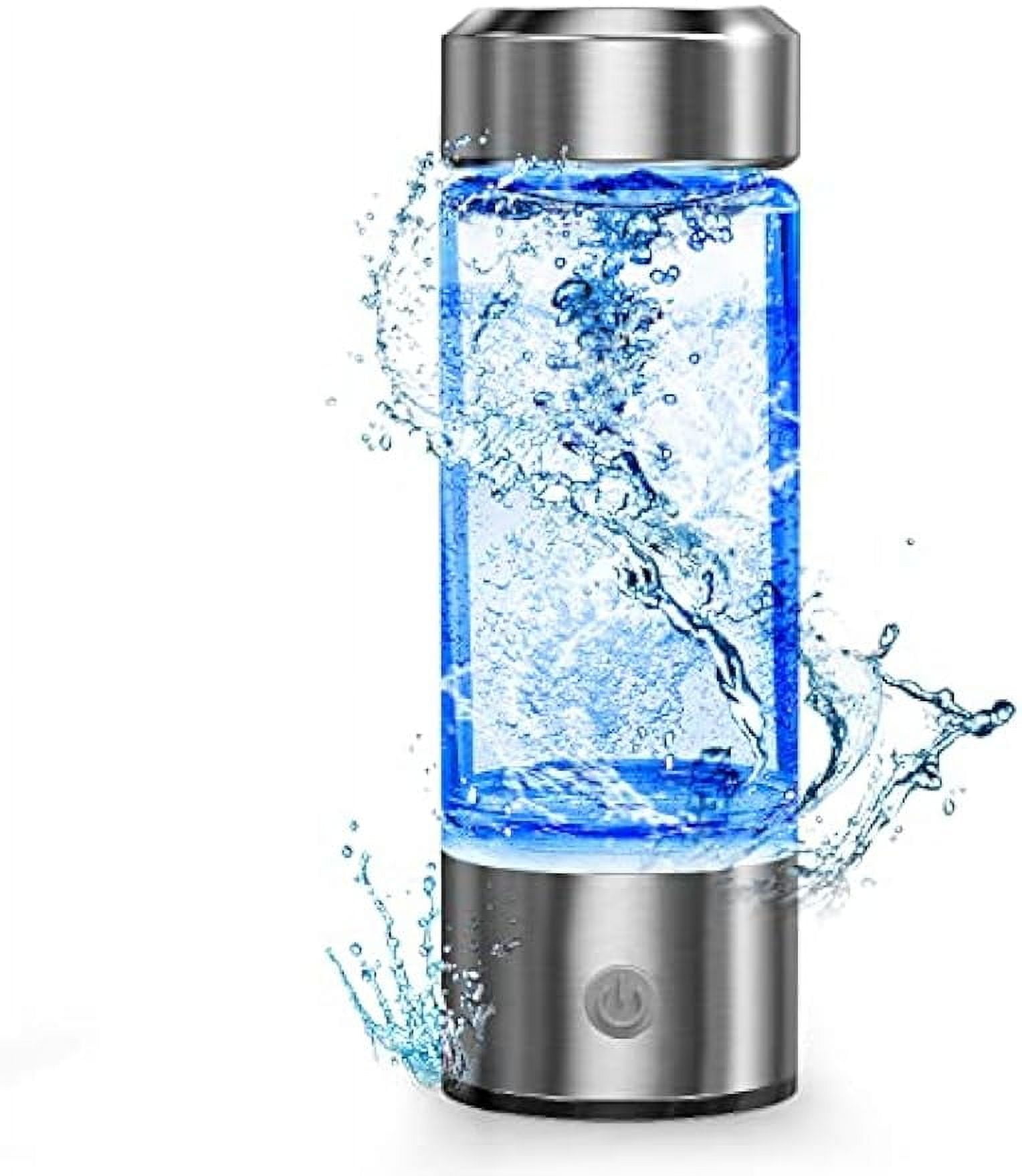 Hydrogen Water Bottle, Portable Hydrogen Water Ionizer Machine, Hydrogen Water Generator, Rechargeable Hydrogen Rich Water Glass Health Cup for Home Travel (Silvery)