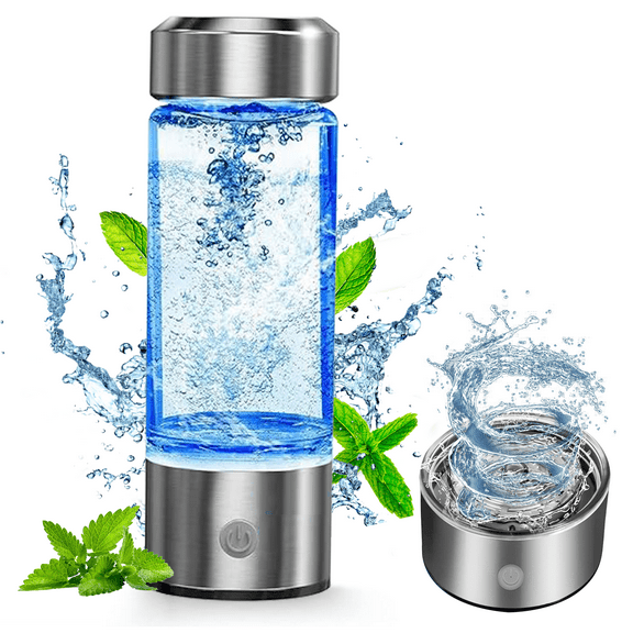 Hydrogen Water Bottle, Portable Rechargeable Hydrogen Water Bottle Generator, 2024 Hydrogen Water Bottle Generator with PEM SPE Technology Rich Water Glass Cup for Home Travel