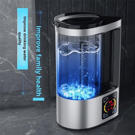 Hydrogen Water Machine for Home, 2L Hydrogen Water Generator with SPE/PEM Electrolysis, Countertop Hydrogen Rich Water Maker System, Auto Cleaning, High Concentration H2 Productiona