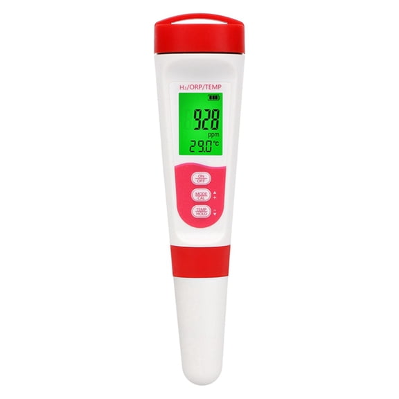 Hydrogen Water Quality Tester H2 Monitor, TEMP & ORP Meter 0-2400PPb for Drinking Water, Aquariums, Spa