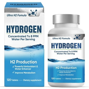 Hydrogen Water Tablets with Magnesium & H2 Molecular Hydrogen -120 Tablets (60 Servings) Fast-Dissolving