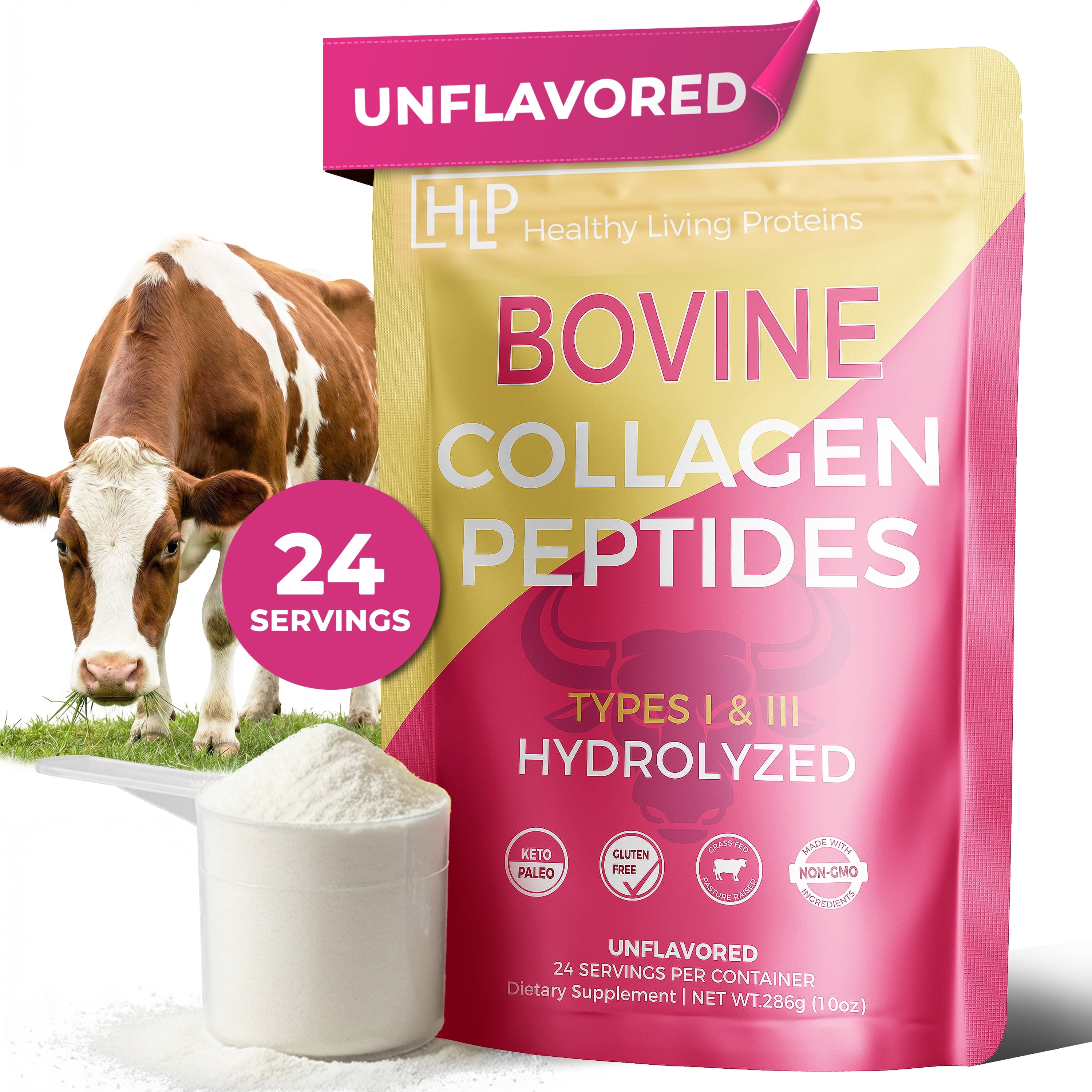 Hydrolyzed Collagen Peptides Powder Types 1 And 3 - Bovine - 45 Day