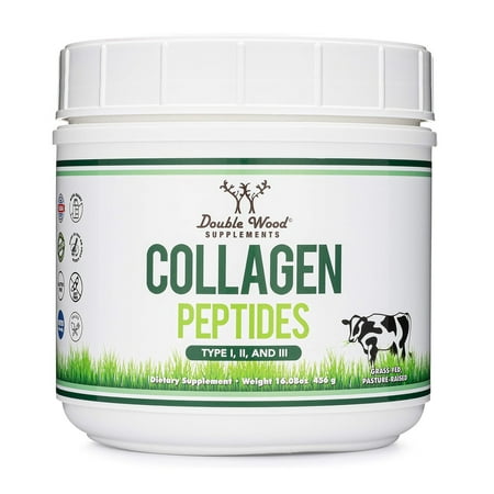 Hydrolyzed Collagen Peptides Protein Powder - Keto - 16.08oz - Multi Type 1, 2, and 3 (Grass Fed Bovine Source)(Colageno Hidrolizado) for Women and Men, Unflavored - No Clump with Scoop price history and forecast - Double Wood Supplements
