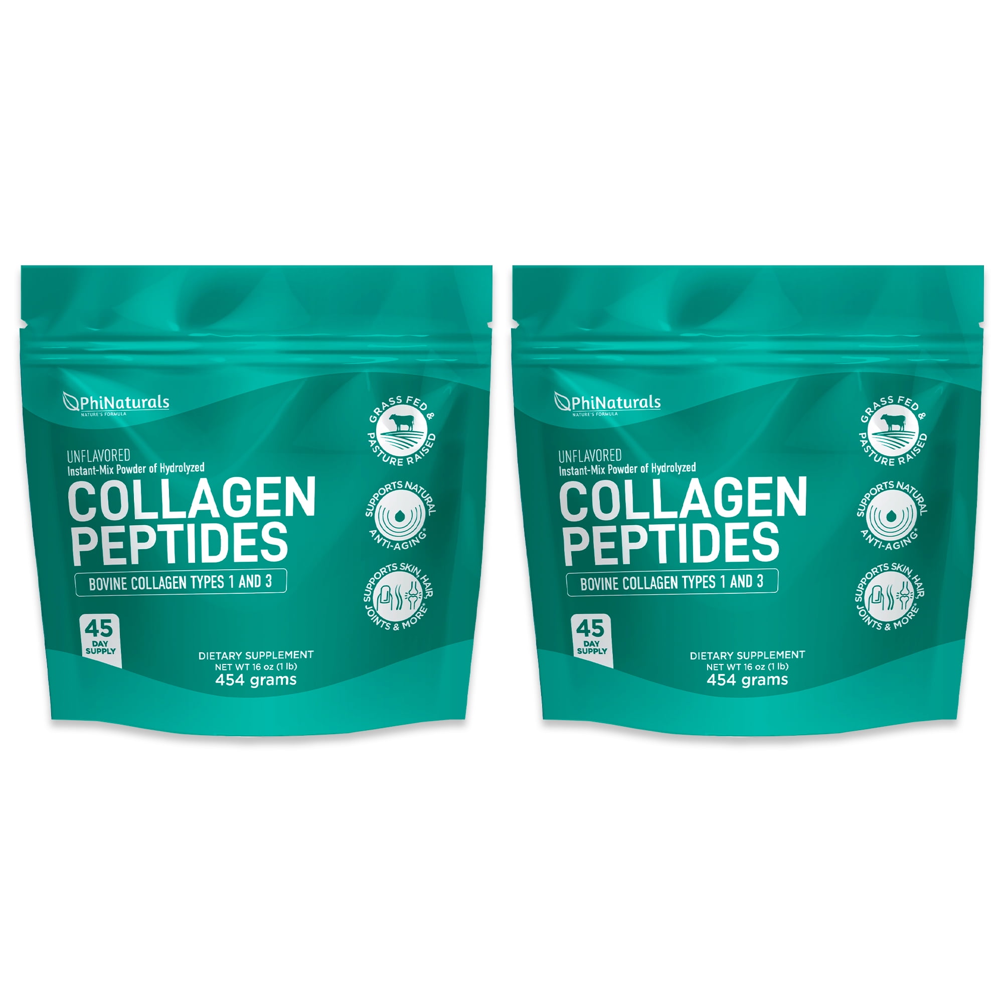Hydrolyzed Collagen Peptides Protein Powder (Pack of 2)- Bovine Collagen Supplements - Grass-Fed Beef - Non-GMO Keto & Paleo Friendly - Anti-Aging Proteins - Made in The USA [Unflavored]