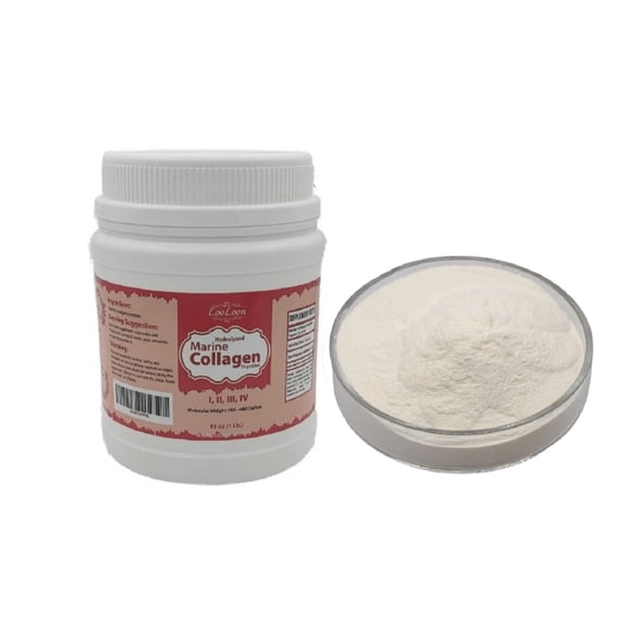 Hydrolyzed Marine Collagen Peptides  High-Quality Protein Source, 1 Lb