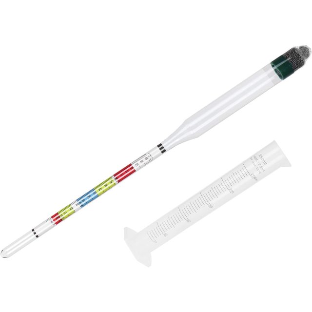 Hydrometer Tester, Glass Concentration Meter With Sugar Ethanol Density