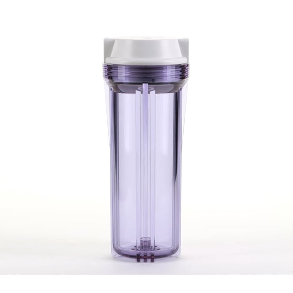 Hydronix HF2-10CLWH14, 10" Clear Housing with White Flat Cap For RO & Filtration Systems, 1/4" Ports
