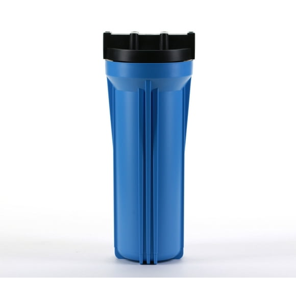 Hydronix HF3-10BLBK34PR, 10" Blue Housing with Black Rib Cap For RO & Filtration Systems, 3/4" Ports with Relief Button