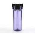 thumbnail image 1 of Hydronix HF3-10CLBK14, 10" Clear Housing with Black Rib Cap For RO & Filtration Systems, 1/4" Ports, 1 of 3
