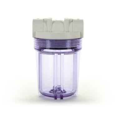 Hydronix HF3-10WHWH12PR 10 Inch Filter Housing - White With White Rib Cap, 1/2 Inch Ports With Pressure Relief