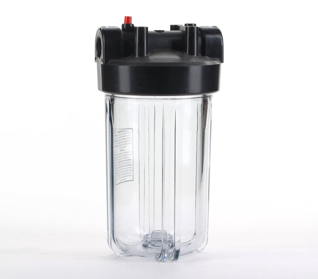 Hydronix HF45-10CLBK10PR Water Filter Housing 10" Big Blue Size - 1" Ports, Clear Body w/ PR