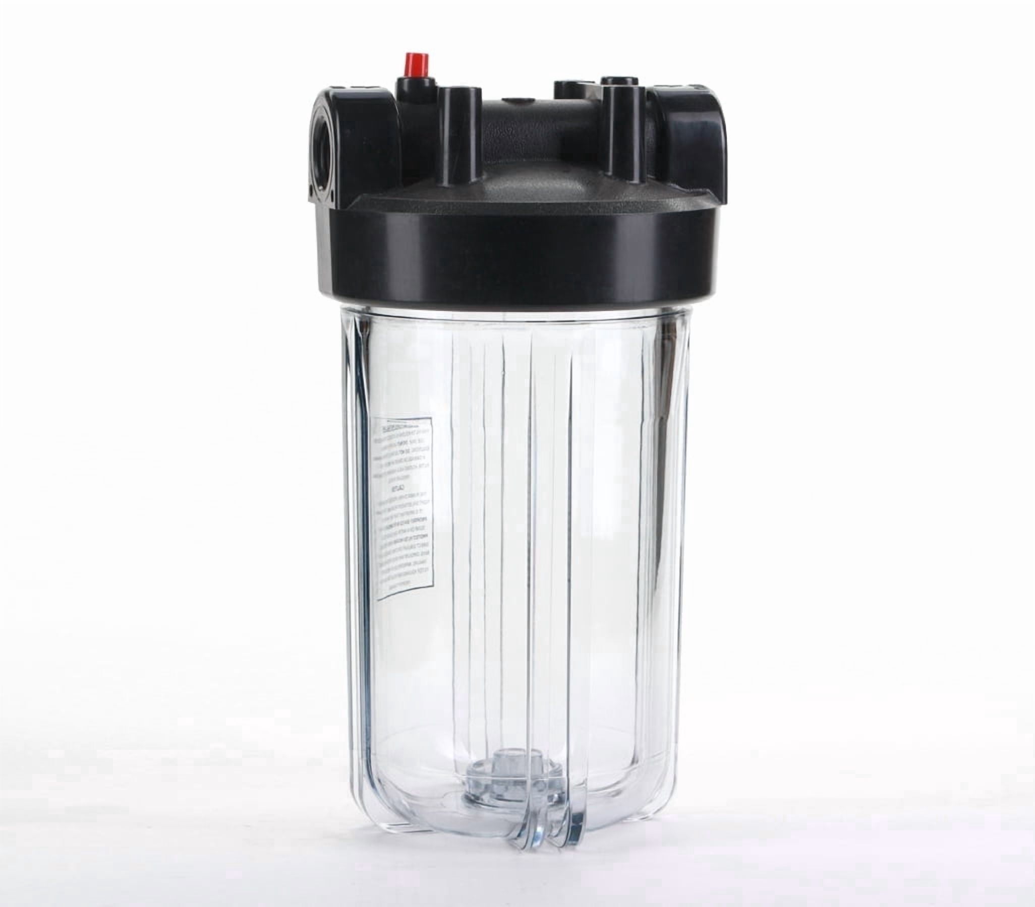 Hydronix HF45-10CLBK15 Water Filter Housing 10" Big Blue Size - 1.5" Ports, Clear Body