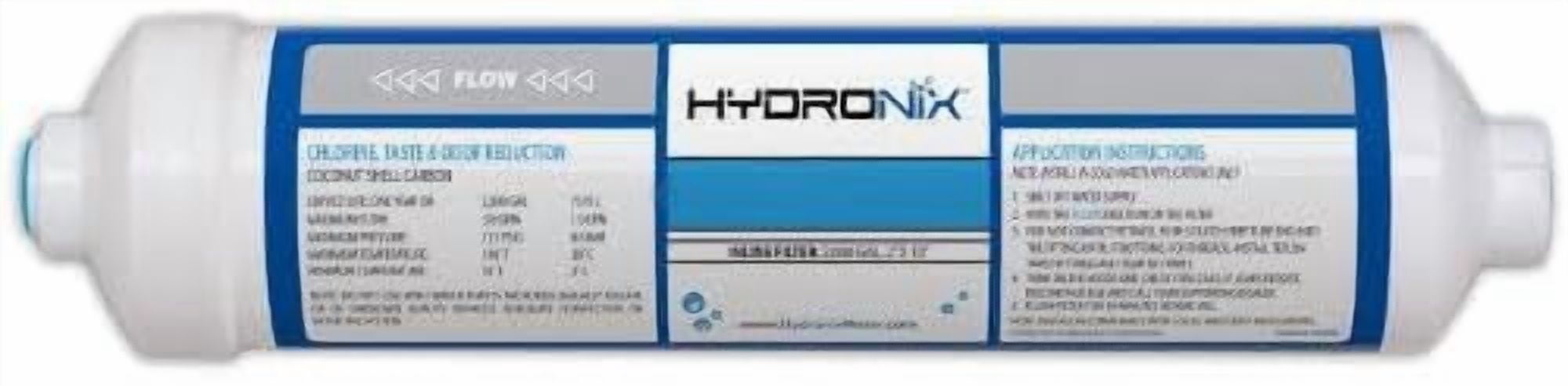 Hydronix ICF-10Q Inline Coconut Carbon Water Filter (1/4" Quick Connect)-- (Package Of 2)