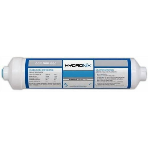 Hydronix ICF-10Q Inline Coconut Carbon Water Filter (1/4" Quick Connect)-- (Package Of 2)