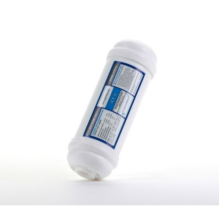 Hydronix ICF-6Q Inline Reverse Osmosis Post, Fridge & Ice Coconut GAC Water Filter 2 x 6, 1000 Gal, 1/4" QC Ports
