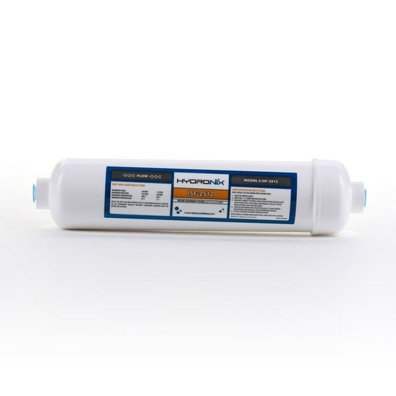 Hydronix ISF-2512 Inline Sediment Water Filter for Pre Filtration, 2.5" x 12", 1/4" NPT Ports