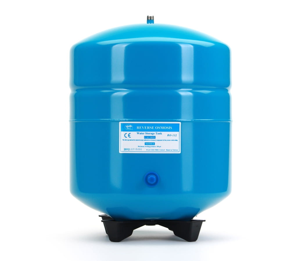Hydronix RO-132-B14 Stainless Steel 4.5 Gallon Reverse Osmosis Storage Water Tank - Blue, 1/4" Port