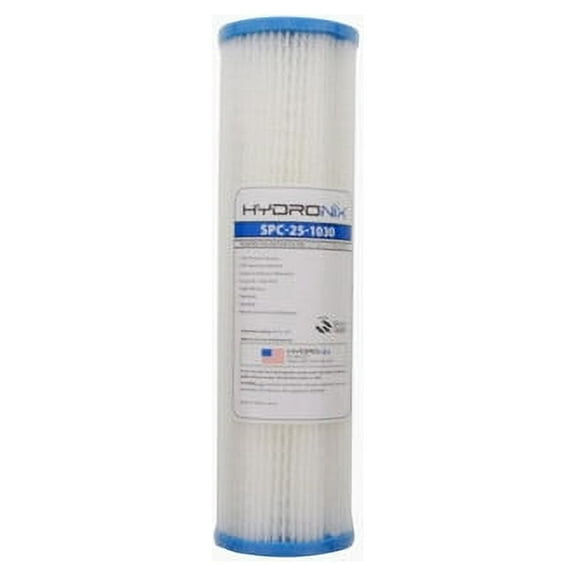 Hydronix SPC-25-1030 Polyester Pleated 30 Micron Under Sink Replacement Filter | 102.5 Inches | Pack of 1