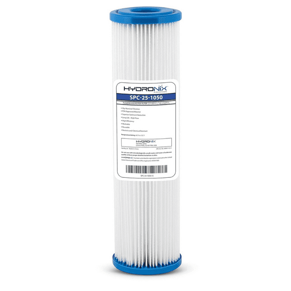 Hydronix SPC-25-1050 50 Micron Pleated Polyester Sediment Filter | 2.5 x 10 | Pack of 1