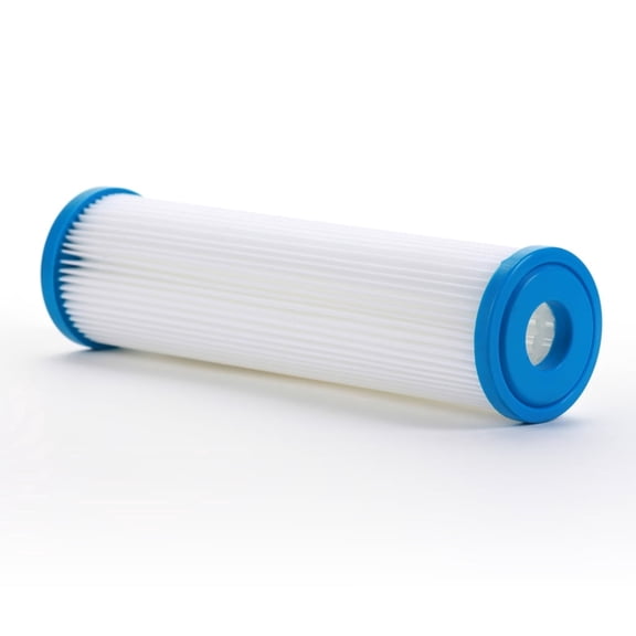 Hydronix SPC-25-1050 Polyester Pleated Sediment Water Filter, Washable & Reusable, 2.5" X 10", 50 Micron
