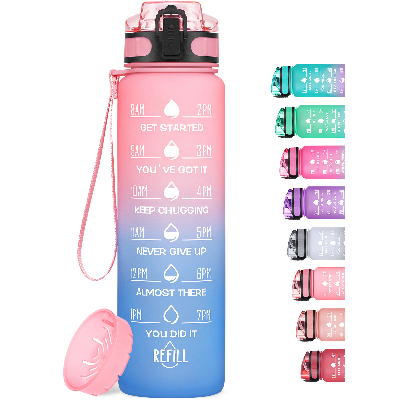 Hydropal 32oz Motivational Water Bottle with Time Marker BPA Free ...