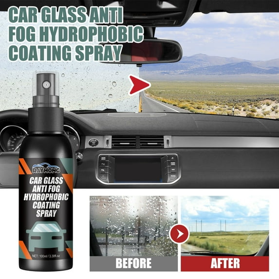 Hydrophobic Coating Anti-Fog Anti-Rain Spray (100ml), Car Windshield Water Repellent & Oil Film Remover. Perfect for Car Windows, Windscreens,Ideal for All Ages
