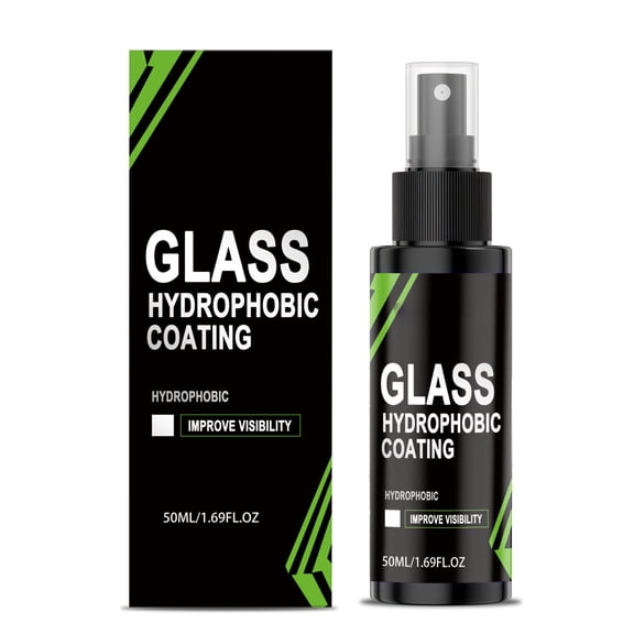 Hydrophobic Glass Coating Spray for Car Windshield, 60ml Water Repellent Treatment for Auto Glass, Rain Repellent, Anti-Fog, Streak-Free Clear Vision, Easy Apply
