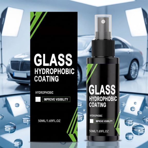 Hydrophobic Glass Coating for Automotive, Water-Repellent Windshield & Window Protector, Enhances Visibility and Safety in All Weather black
