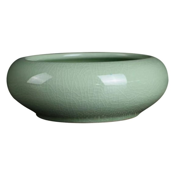 Hydroponic Ceramic Planter, Round Bowl with No Drainage Holes, for Water Lilies, Calamus, Copper Money Grass, Aquatic Plants, Perfect for Indoor and Outdoor Gardening