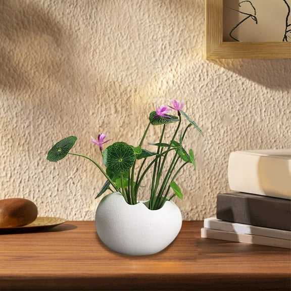 Hydroponic Flower Pot Ceramic Self-Watering Planter, Modern Succulent Planter for Indoor Plants and Home Decor, Christmas Gift for Plant Lovers, Unique Ceramic Vase for Tabletop Display and Akmoler