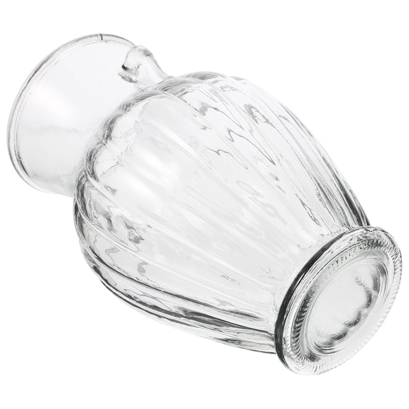 Vintage Clear Glass Vase for Home Decor, Decorative Flower Arrangement Container, Elegant Desktop Piece