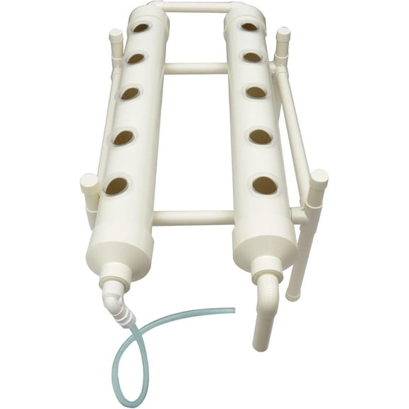 Hydroponic Grow Kit 10 Plant Sites Vegetables Hydroponics Growing System Food-Grade PVC-U Pipes for Fruits, Vegetables, Herb, White(4.3'' Dia Pipes, 2 Pipes 1 Layers)