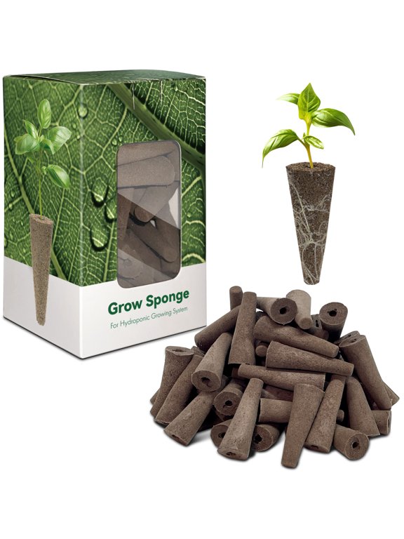 Hydroponic Grow Sponges, 50 Pcs Replacement Root Planting Pods, Special Design for Hydroponics System, Indoor Garden Supplies, Cotton, Sponge Only