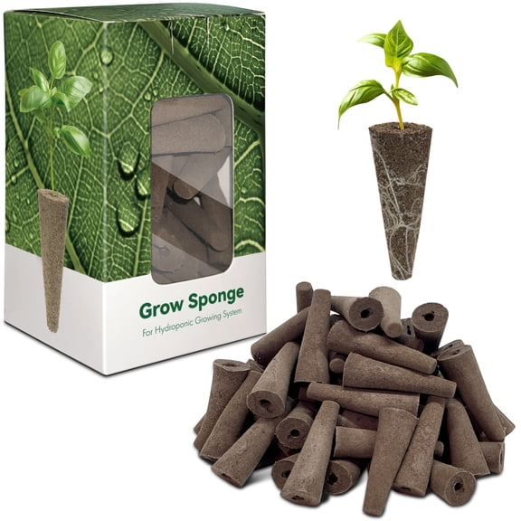 Hydroponic Grow Sponges, 50 Pcs Replacement Root Planting Pods, Special Design for Hydroponics System, Indoor Garden Supplies, Cotton, Sponge Only