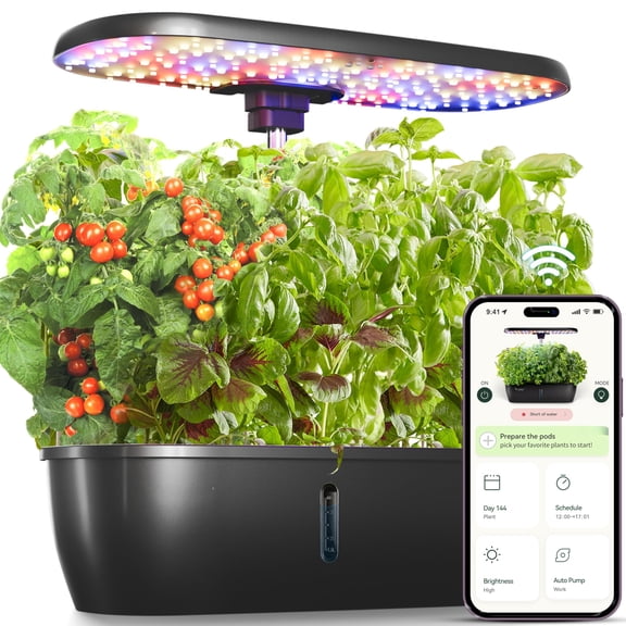 Hydroponic Growing System 12 Pods-BK Indoor Smart Garden Kit