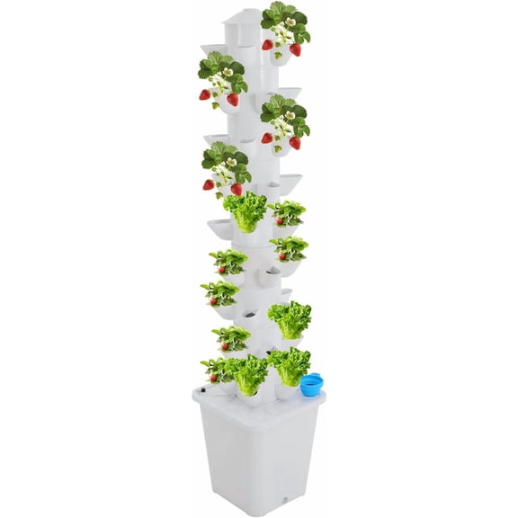 Hydroponic Growing System,45-Plant Vertical Tower Garden System,Outdoor Indoor Hydroponic Tower Growing Mechanism with Funnel & Water Level Gauge,Vertical Vegetable Planter for Herb Fruits