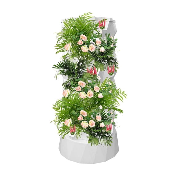 Hydroponic Growing System, 64 Slot Hydroponic Tower, Aquaponic Cultivation Setup Water Flow Seed Sprouting Equipment