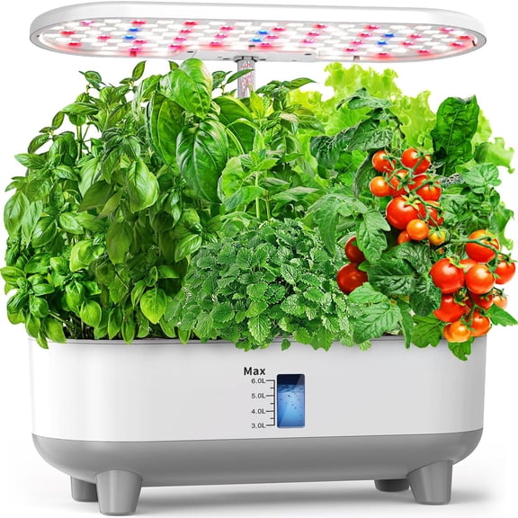 Hydroponic Growing System Kit 16 Pods White Indoor Garden with Full Spectrum LED Light