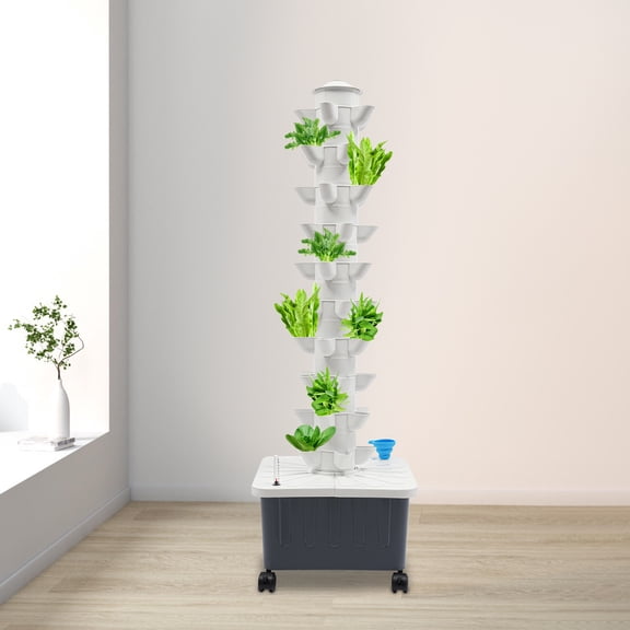 Hydroponic Growing Tower 50 Planting Sites 10 Tiers Vertical Garden System with 5.28 Gal Water Tank